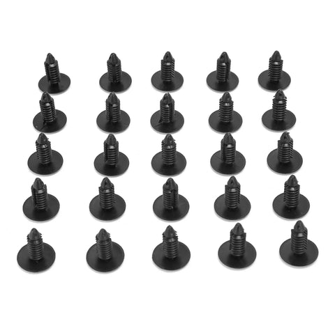 Universal Plastic Golf Cart Rivets Kit One Quarter Inch By Three Quarter Inch 120 Piece Replacement Xmas Tree Push Rivets Black