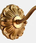 Close-up of ornate gold base for Premium Retro Wall Sconce Lighting French Copper Glass Led Indoor Outdoor Lamp Fixture.