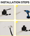 Installation steps for Garage Tool Organizer Trimmer Rack Wall Mounted For Grass Trimmer And Hedge Trimmer Weed Whacker Holder.