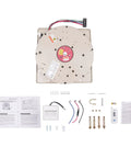 Premium Electric Chandelier Hoist 110V With Remote And Wall Switch For Effortless Lifting Up To 26 Feet Stroke And 220 Lbs Load Capacity showing components and installation manual.