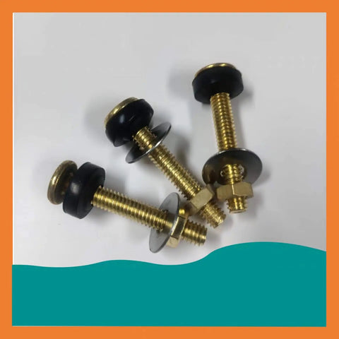 Heavy Duty Split Toilet Tank Fastener Kit With Rustproof Gasket And Secure Seal For Split Toilet Systems General Mounting Hardware Built Tough And DIY Friendly Replacement Parts brass bolts with washers