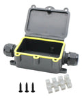 3 Way Waterproof Junction Box With Terminals And Screws IP68 Clamshell Underground Electrical Splice Box With Lid Open