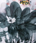 Detailed view of hand-painted floral design on retro ceramic rice dispenser, enhancing kitchen vibe and freshness.