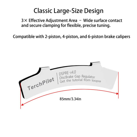 Classic large-size design of 4 Pack Bike Disc Brake Pad Replacement Kit With Rotor Alignment Tool And 304 Stainless Steel Spacer Fits All MTB Road BMX Bikes For Easy Gap Regulation And Precise Braking Must Have.