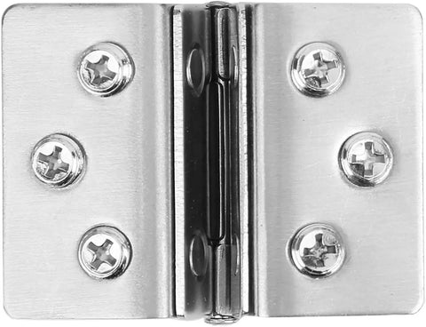 Heavy Duty Stainless Steel Glass Door Hinges Built Tough For Hassle Free Zero Impact Drilling Rock Solid Double Opening Clamp Clip For Cabinets And Cupboards Rust Proof Nickel Copper Finish Two Pack, top view.