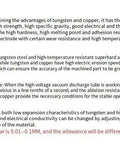 Detailed text describing uses of a tungsten copper alloy rod, highlighting high-temperature resistance, and application in scientific research and industrial testing.