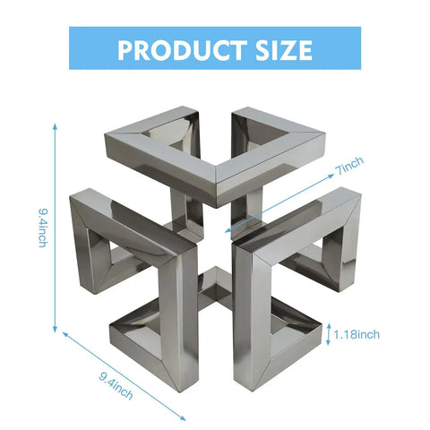 Stainless Steel Welding Practice Kit With Coupons For MIG TIG Arc Gas Welding, size 9.4 inch, geometric design display.