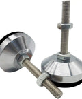 Beefy 4 Inch Adjustable Leveling Feet Set For Furniture, Machinery, Cabinets, And Workbenches, 2 Pack, Rugged Carbon Steel