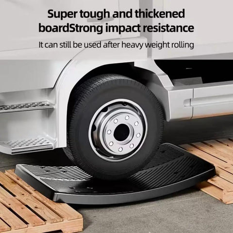 Heavy Duty Folding Platform Truck With Smooth As Butter TPR Wheels Steel Frame Hand Dolly Push Cart solid wheel resting on durable ramp