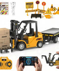 Mini 1:64 Scale Remote Control Liftable Forklift Toy with All Metal Die Cast Body, realistic arm and movable forks lifting boxes.