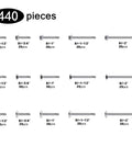 Hardcore Boss Grade 440 Piece 410 Stainless Steel Self Tapping Screw Assortment Kit For Sheet Metal with varied sizes.