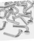 Top Tier Heavy Duty Pallet Rack Safety Pins 35 Piece Set, L-shaped steel pins for securing heavy warehouse shelving.