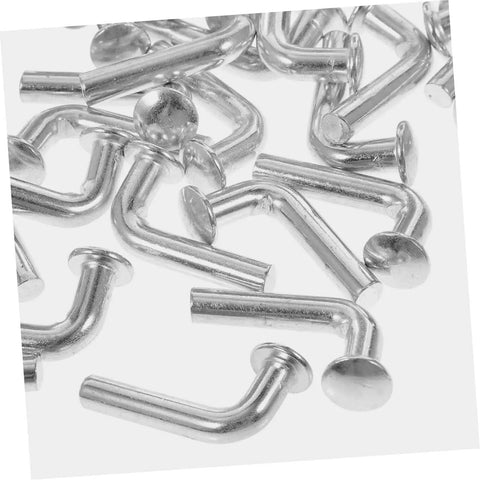 Top Tier Heavy Duty Pallet Rack Safety Pins 35 Piece Set, L-shaped steel pins for securing heavy warehouse shelving.