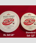 Air Filter Cleaner XL Kit For 6 To 14 Inch Filters Heavy Duty Tool Built To Last showing 14-inch XL lid and 12-inch standard lid
