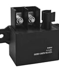 High Current 12V 120A Relay Module With 1 Form A SPST-NO For Heavy Duty Power Switching In Automotive And Industrial Projects Perfect For Wiring Harnesses, Control Panels, With Durable, Compact Design, Fast, Reliable Switching. Black relay module showing terminals and mounting point.