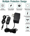 12V 1A DC Power Supply With On Off Switch AC 100 240V Input To DC 12V 6.2 Foot Cord 5.5 By 2.5mm Plug Plus Five Pro Tips For LED Strip Lights And Security Cameras, black adapter with plug and cord
