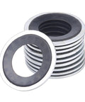 Stacked metal washers with rubber gaskets from AC System Compressor Gasket Seal Kit 60 Piece Port Seal Washer Set For Air Conditioning Repair High And Low Pressure Durable Bonded Seals Replacement Kit No Fuss Easy Install