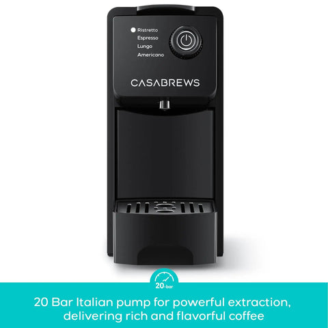 Compact 20 Bar Espresso Machine for Nespresso Original Pods, Mini Coffee Maker with 21 Oz Removable Water Tank in sleek black