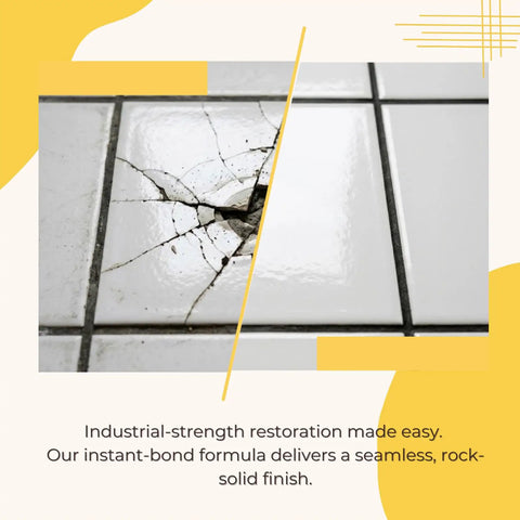 Quick Drying Tile Repair Kit For Ceramic Porcelain Granite And Marble DIY Crack Filler Set Professional Grade Tile And Stone Repair Seamless Surface Restoration For Indoor And Outdoor Use 1 Set before and after use