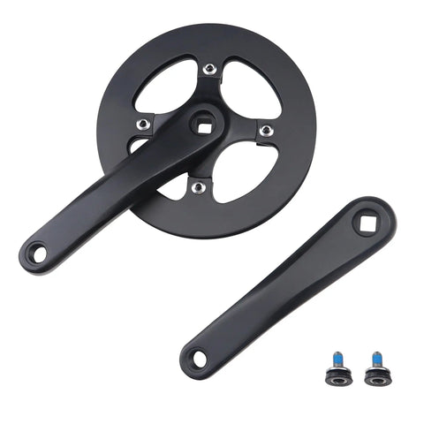 42T Alloy Crankset With Aluminum Double Chain Cover For E Bikes And Folding Bicycles, 170Mm Arm, screws included