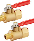 Heavy Duty Brass Inline Mini Ball Valve Shut Off With 180 Degree Handle And One Eighth Inch NPT Female To One Eighth Inch NPT Female Pipe Fittings For Tank Drain 600 WOG Rating Corrosion Resistant Easy Installation
