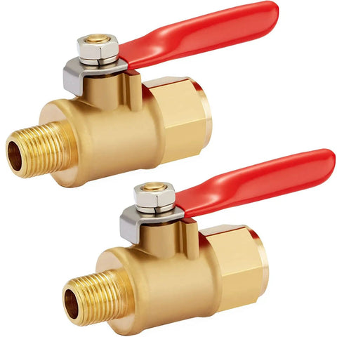 Heavy Duty Brass Inline Mini Ball Valve Shut Off With 180 Degree Handle And One Eighth Inch NPT Female To One Eighth Inch NPT Female Pipe Fittings For Tank Drain 600 WOG Rating Corrosion Resistant Easy Installation