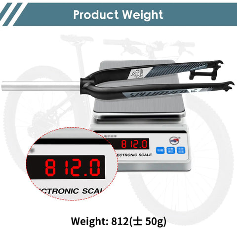 Beefy Rigid Mountain Bike Front Fork For 26 And 27.5 Inch Wheels 812g on scale