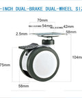3-inch 316 Stainless Steel Non Magnetic Rust Proof Universal Double Brake Caster Wheel with TPR