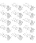 Clear Plastic Shelf Supports Locking Pins Set Of 60 For Cabinets And Shelves, Transparent, arranged in grid pattern.