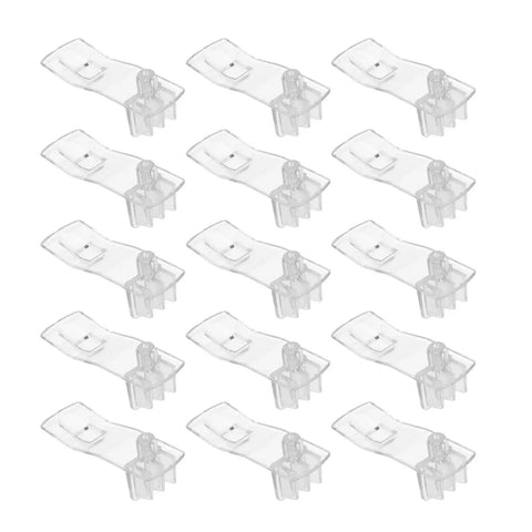 Clear Plastic Shelf Supports Locking Pins Set Of 60 For Cabinets And Shelves, Transparent, arranged in grid pattern.