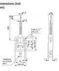 Technical dimensions of Workhorse 360 Degree Coil Spring Actuated Limit Switch BM3169 SPDT 1NO 1NC Waterproof IP67 Micro Switch.