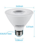 Product dimensions of 12 Pack PAR30 Short Neck LED Bulbs 8W Equivalent 75W Dimmable Spot Lights, 90+ CRI For True Colors, UL Listed, E26 base