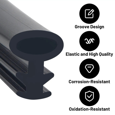 Durable Cooler Lid Gasket Replacement For Yeti 20Qt And 45Qt Also Fits RTIC 20Qt And 45Qt Black Seal close-up groove design