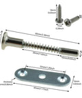 Heavy Duty Spring Loaded Plunger Latches For Cabinets And Drawers Rock Solid Nickel Plated Wardrobe Locks with screws and mounting plate.