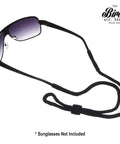 Adjustable Sports Eyewear Neck Strap Retainer for Glasses and Sunglasses with rubber connectors, 24 inch long, black color