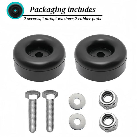 Two Pack Heavy Duty Rubber Foot Pads For Noise Reduction And Vibration Damping, 2.5 Inch Anti Vibration Pads with screws and nuts