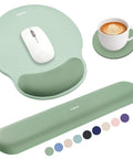 3 In 1 Gel Memory Foam Keyboard Wrist Rest And Mouse Pad Set For Gaming And Office Comfy Ergonomic Cushion Sage Green