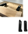Heavy Duty Cnc Router Clamp T Track Hold Down Table Screw Clamp securing wood piece on workbench with smooth slide fit.