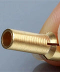Close-up of a brass collet chuck from the 10 Pack Mini Drill Brass Collet Chuck 0.5 To 3.2mm Clamping Adapter for Rotary Tool.