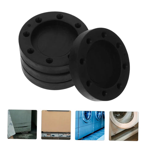 Four Pack Anti Skid Washing Machine Pads And Stabilizer Feet For Vibration Control Durable Furniture Risers in black
