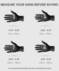 Guideline for measuring hands before buying Heavy Duty Black Nitrile Gloves 4 Mil Large 100 Count Powder Free Latex Free Food Safe.