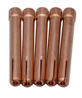 Five copper 10N24 collets from TIG Welding Torch Consumables Kit With 10N24 And 10N32 Three Thirty Second Inch Collets