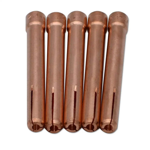 Five copper 10N24 collets from TIG Welding Torch Consumables Kit With 10N24 And 10N32 Three Thirty Second Inch Collets