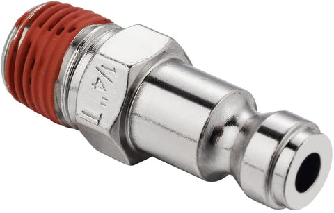 Two Pack Automotive Air Plug With One Quarter Inch MNPT Threads High Flow Pneumatic Fittings For Air Tools Expansion Ready Universal Quick Connect