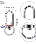 Heavy Duty Silver Lobster Claws And Swivel Snap Hooks With Key Rings 0.47in x 1.3in Zinc Alloy for lanyards and tags.