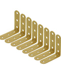 Heavy Duty L Bracket Corner Brace With Screws Rock Solid Right Angle Shelf Support For Furniture Repair And Woodworking No Sweat Assembly 8 Pack, gold iron corner brackets.