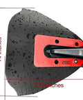 Red Sport 200 Whale Tail Hydrofoil Stabilizer For 8 To 40 HP Outboard Motors, top view, 14x13.5 inches dimensions labeled.