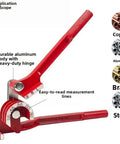 Heavy Duty Manual Tube Bender For Copper Aluminum Steel Brass Pipes with durable aluminum body and easy-to-read scale markings.