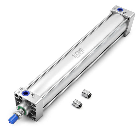 Pneumatic Air Cylinder Beefy For Rugged Automation Tasks 2.5 In Bore 17.71 In Stroke Double Acting Single Rod M16 By 1.5