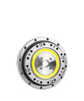 SHF 32 III High Precision Strain Wave Gear Reducer front view with metallic circular design for automation robots and medical stepper motors.